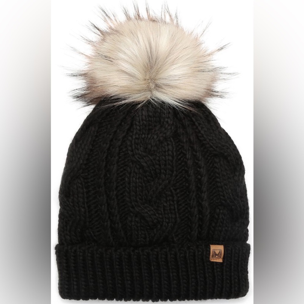 2 PIECE SET MIRMARU POM POM BEANIE AND MITTENS